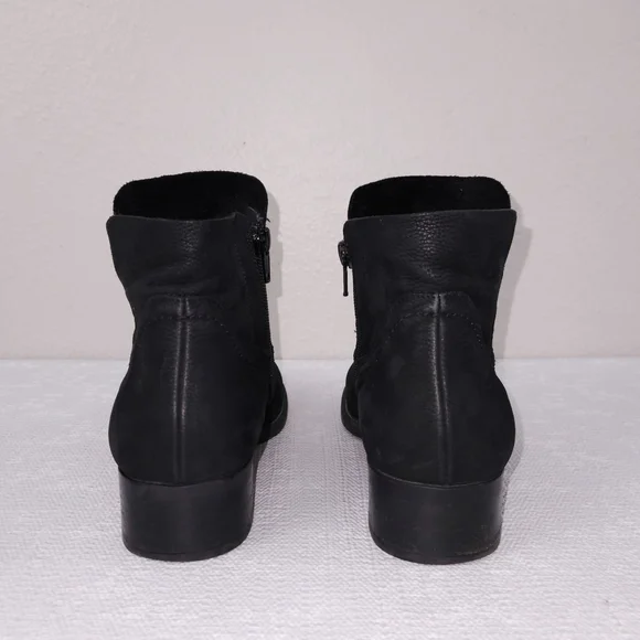 Paul Green Boston Bootie Black Nubuck Heeled Ankle Boots US 7 - Picture 7 of 11